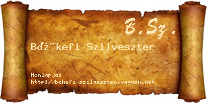 Békefi Szilveszter névjegykártya