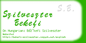 szilveszter bekefi business card